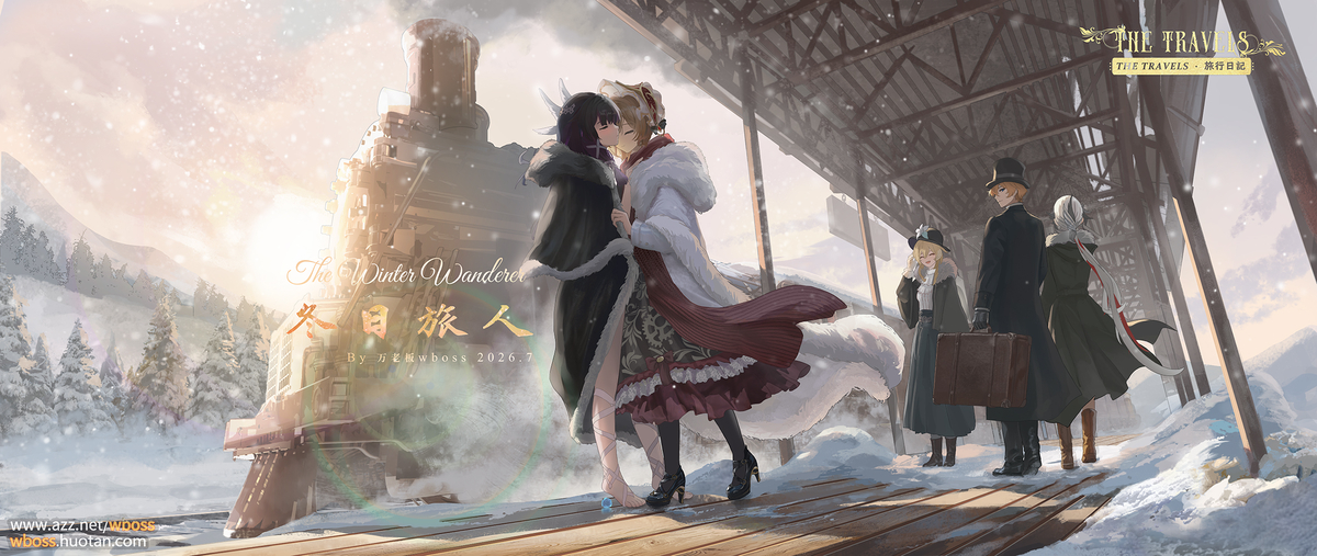 This is a pixiv picture whose title is The Winter Wanderer冬日旅人.