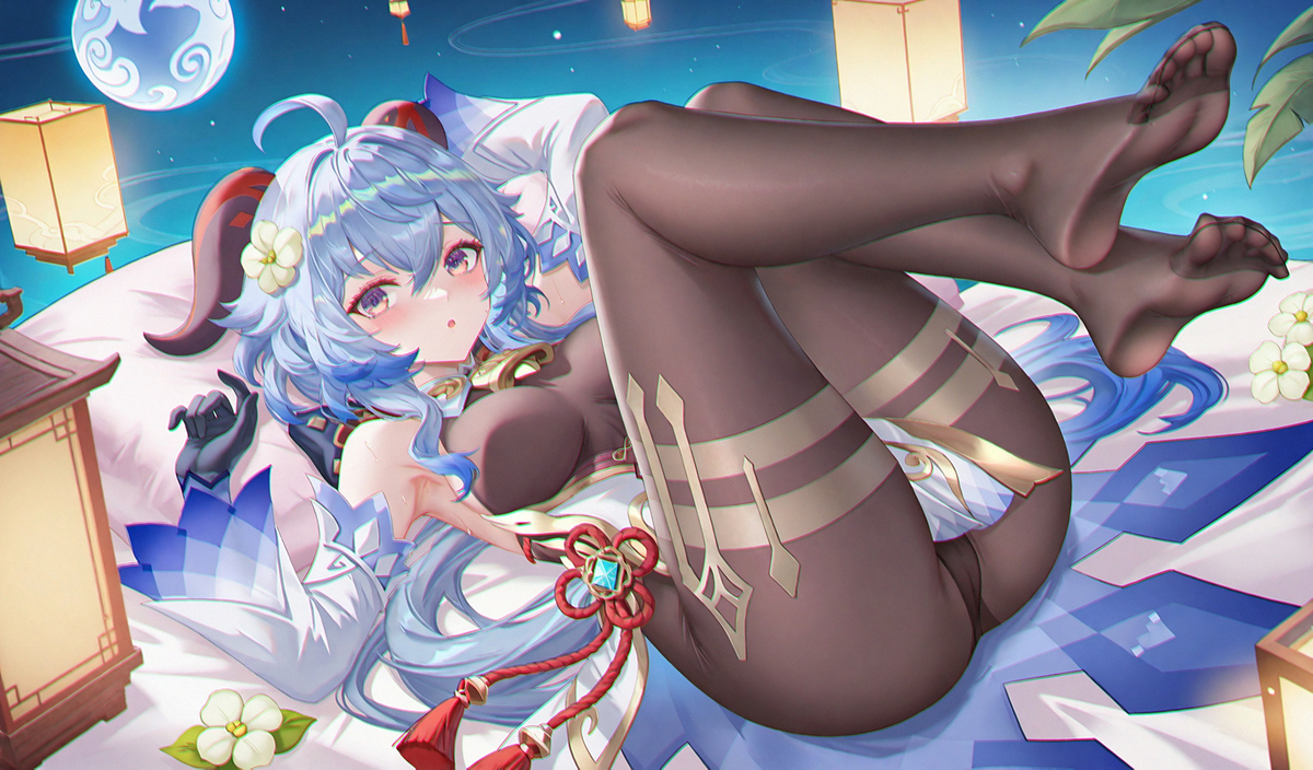 This is a pixiv picture whose title is 甘雨，原神，GenshinImpact.