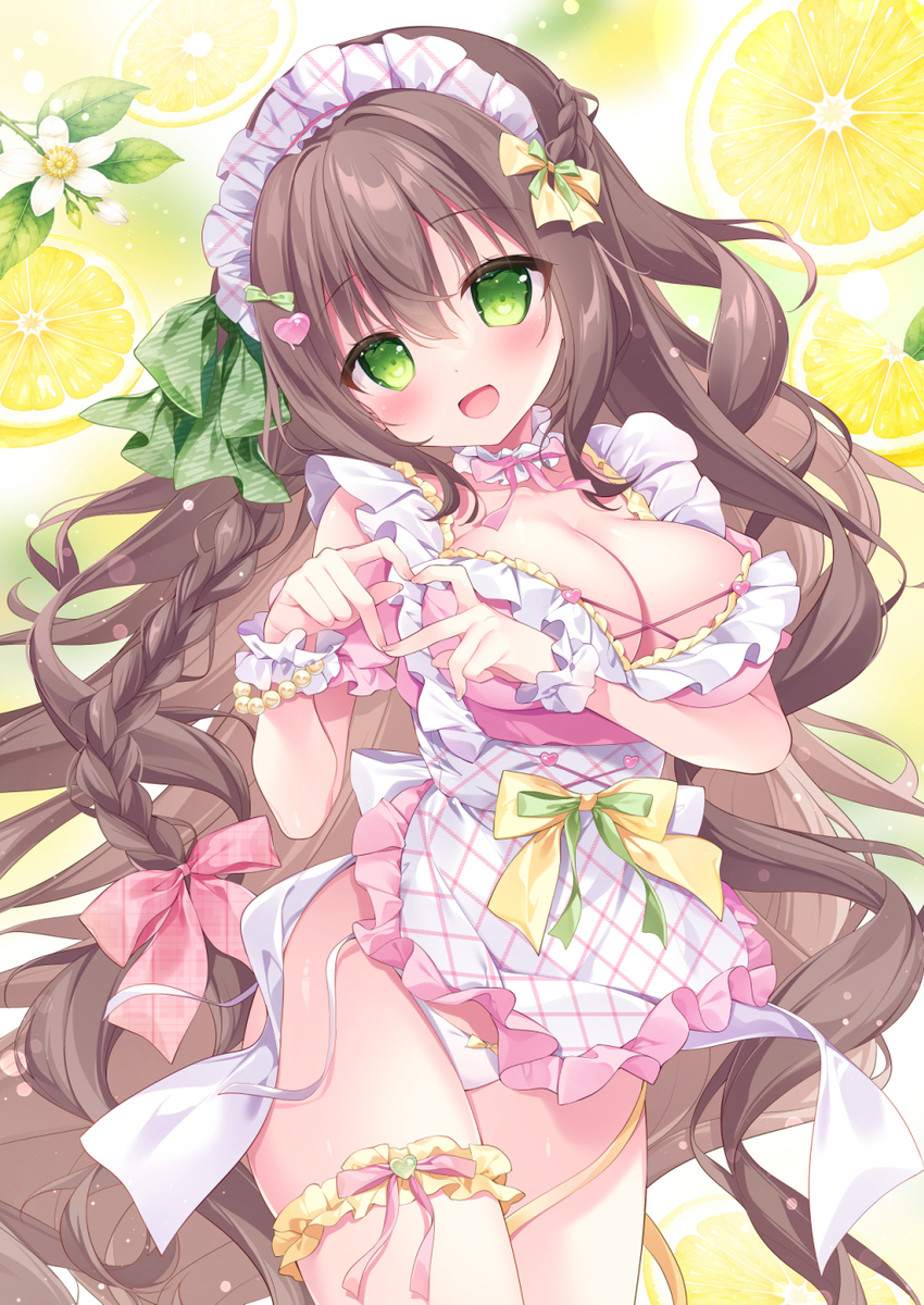 This is a pixiv picture whose title is 🍋メイドチェックちゃん💞.