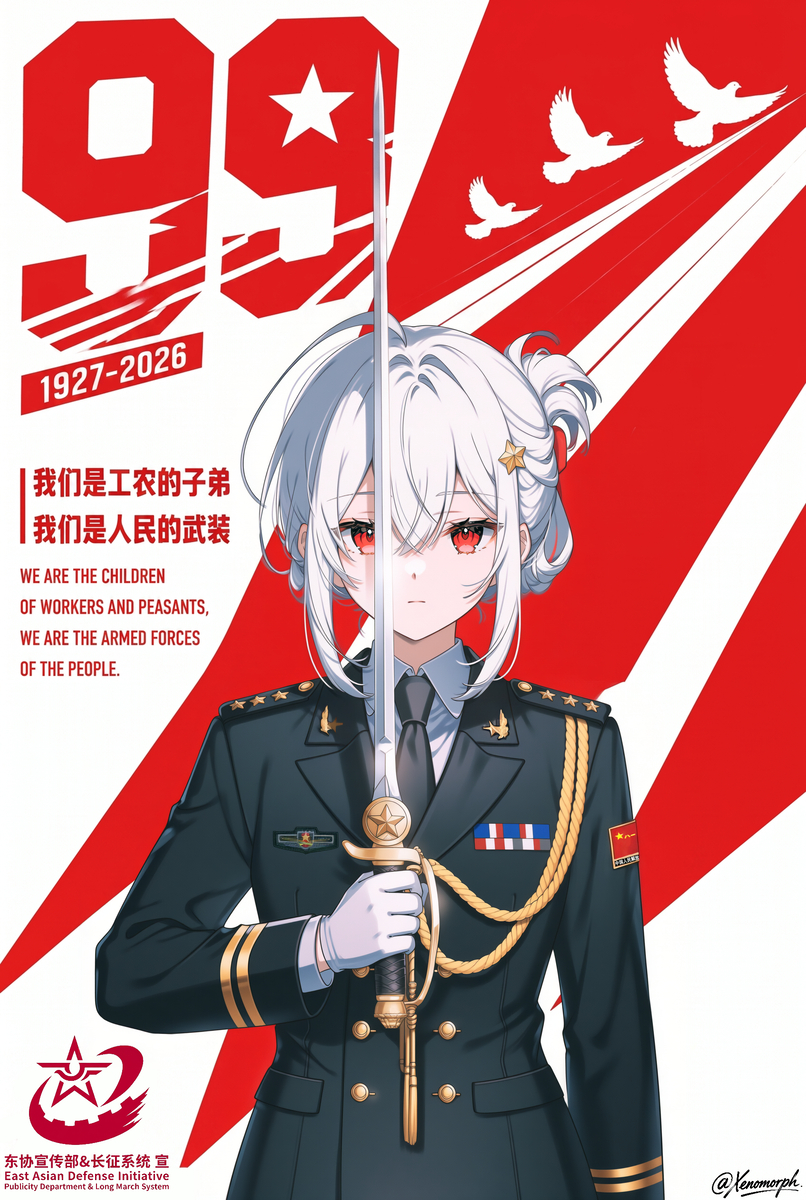 This is a pixiv picture whose title is 建军节.