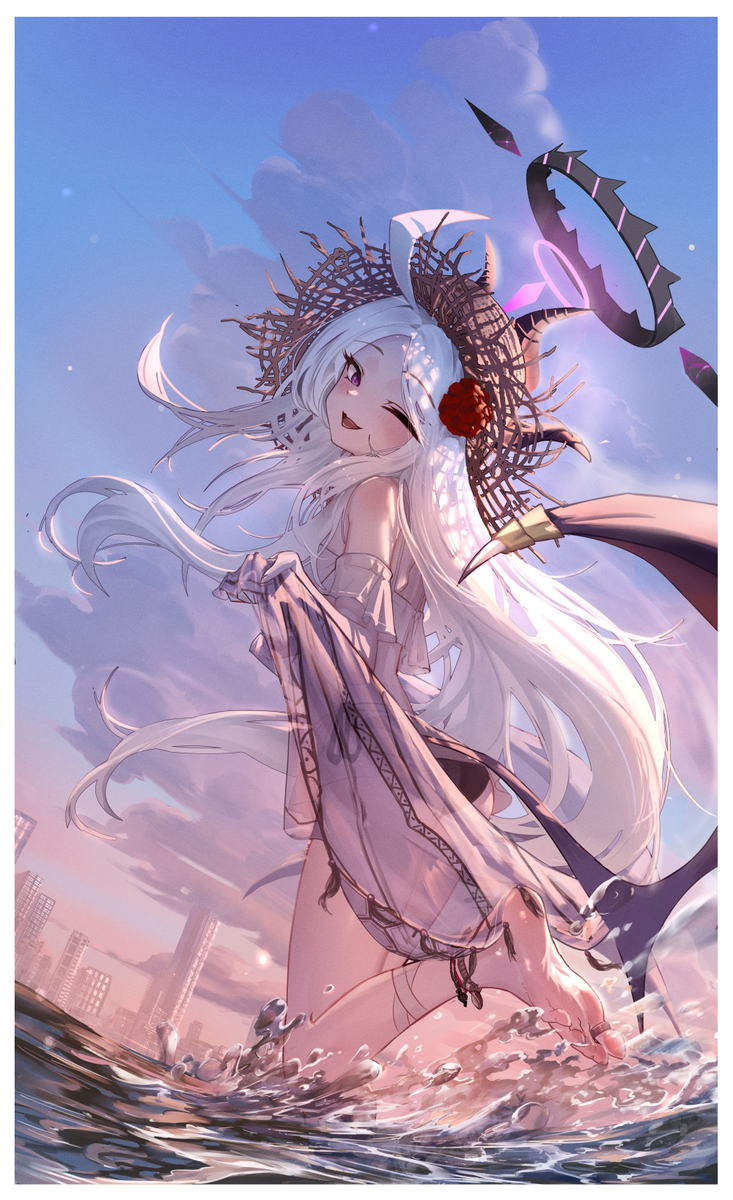This is a pixiv picture whose title is 夏のヒナちゃん.