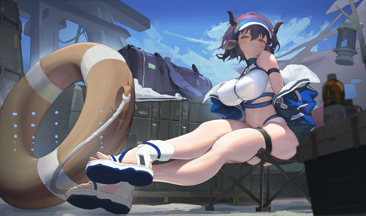 This is a pixiv picture whose title is 【Repo】铸铁大牛牛和她肉肉的大腿.