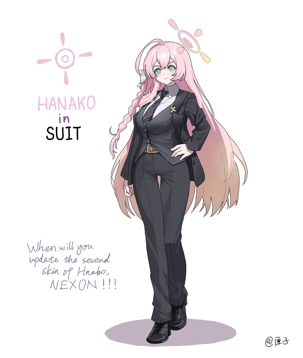 This is a pixiv picture whose title is Hanako in suit.