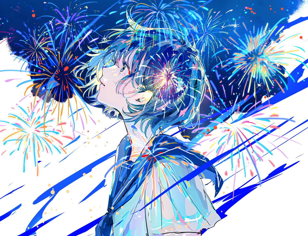 This is a pixiv picture whose title is 瞼残火.