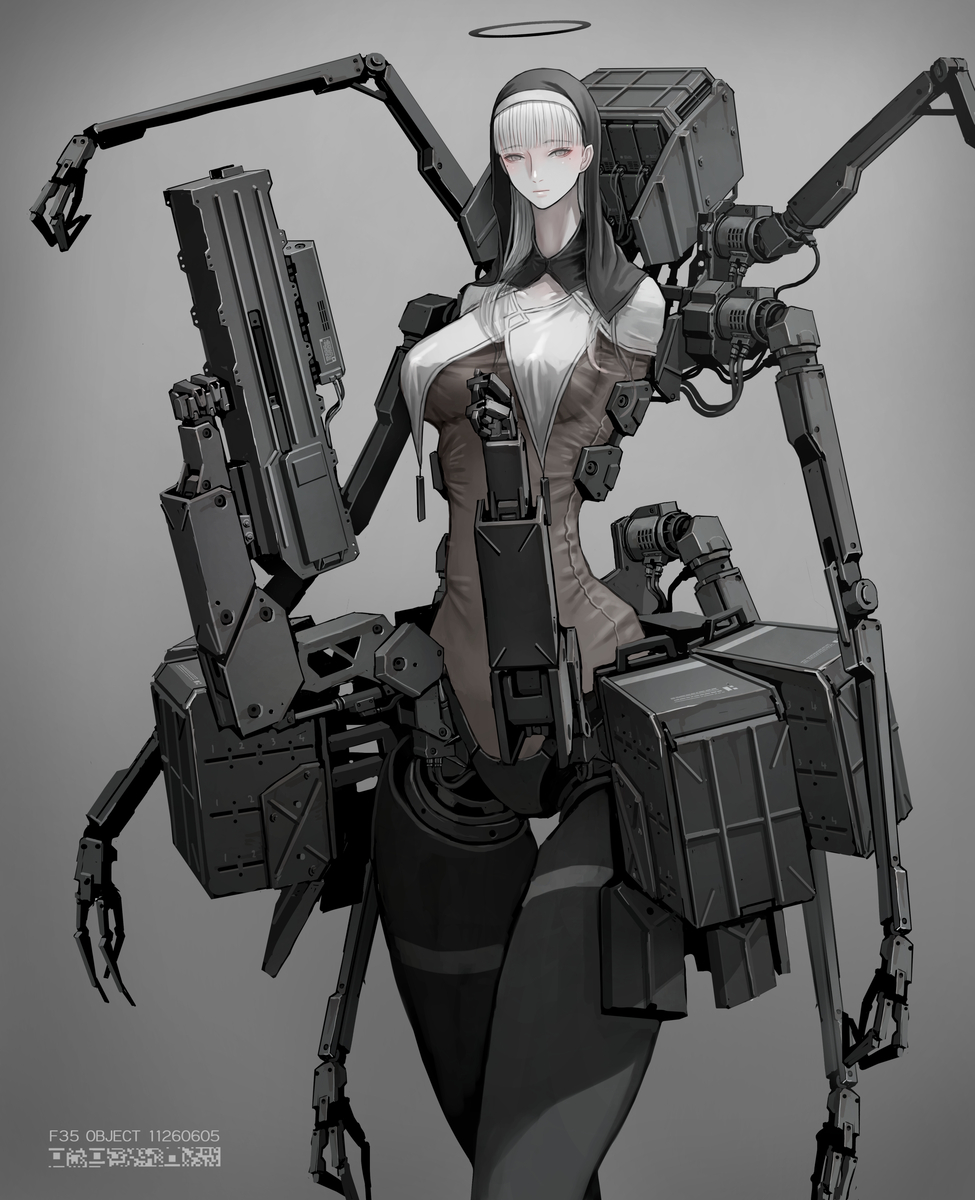 This is a pixiv picture whose title is 規格化された多用途マニュピレーターとディスクガン.
