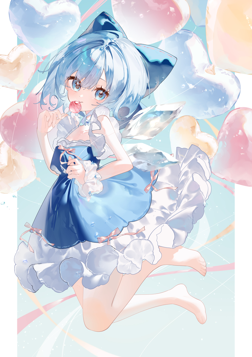 This is a pixiv picture whose title is 𝑠𝑢𝑚𝑚𝑒𝑟なチルノちゃん⊹ ˚. ♡.