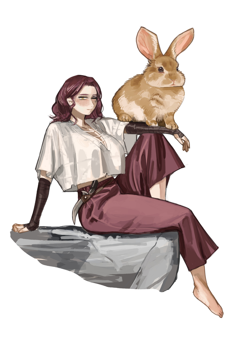 This is a pixiv picture whose title is 这只兔兔中暑了.....