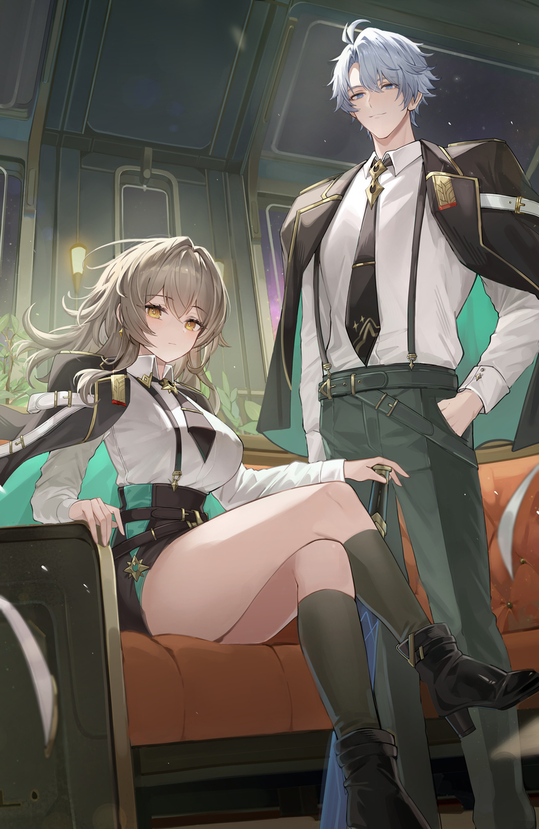 This is a pixiv picture whose title is 列車組.