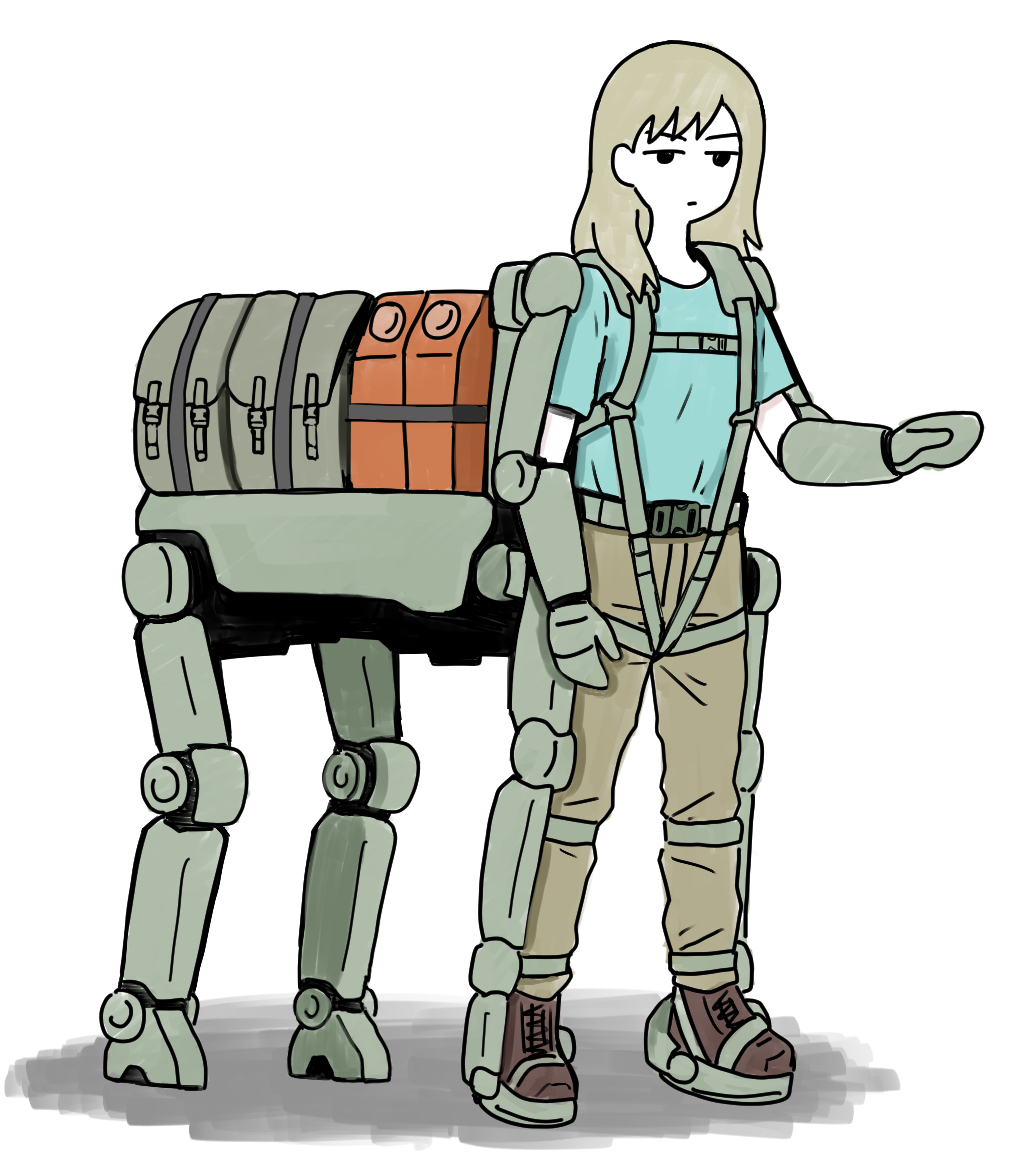This is a pixiv picture whose title is ケンタウロス型強化外骨格　落書き.