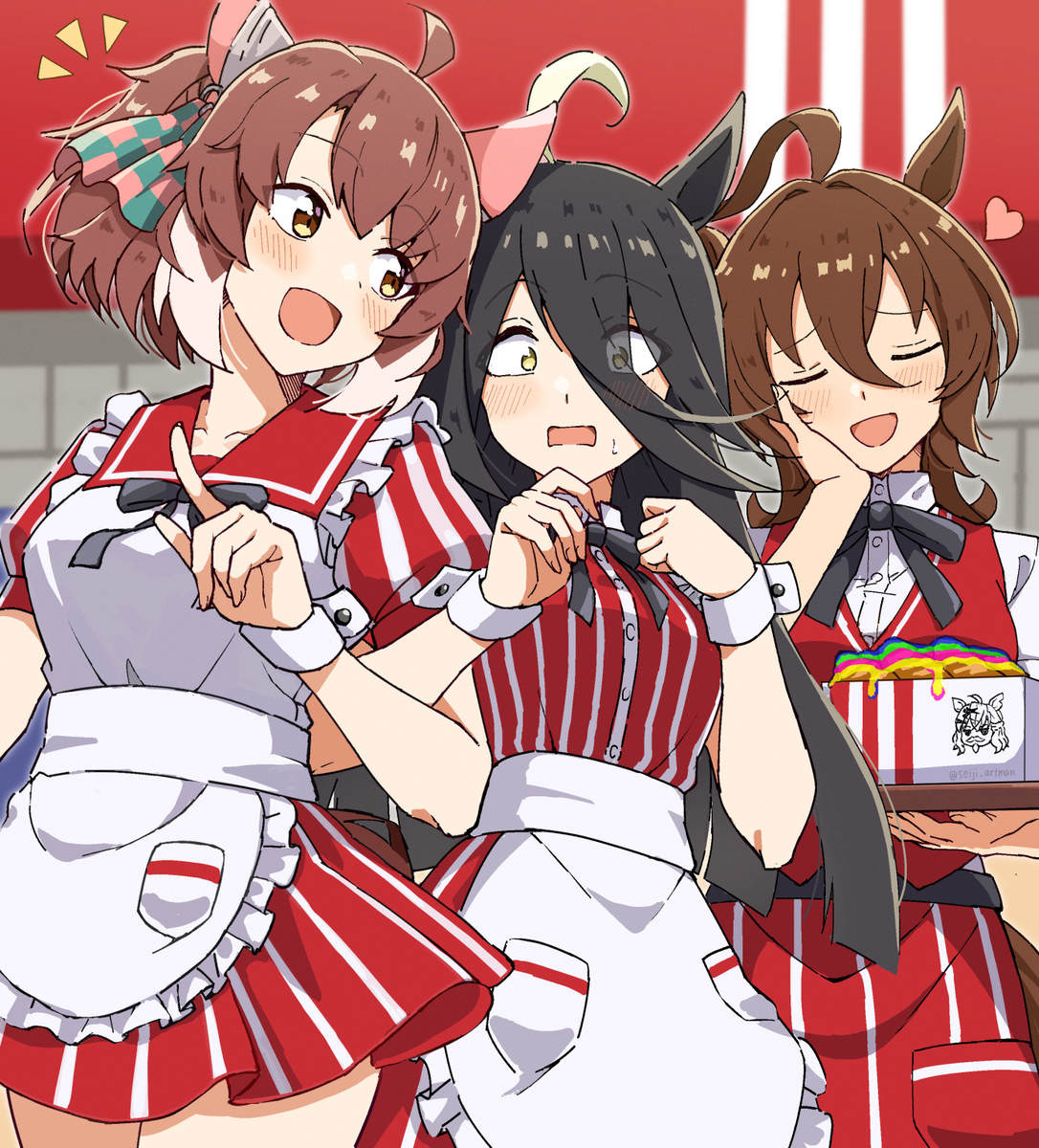 This is a pixiv picture whose title is ウマ娘ケンタッキーコラボ.