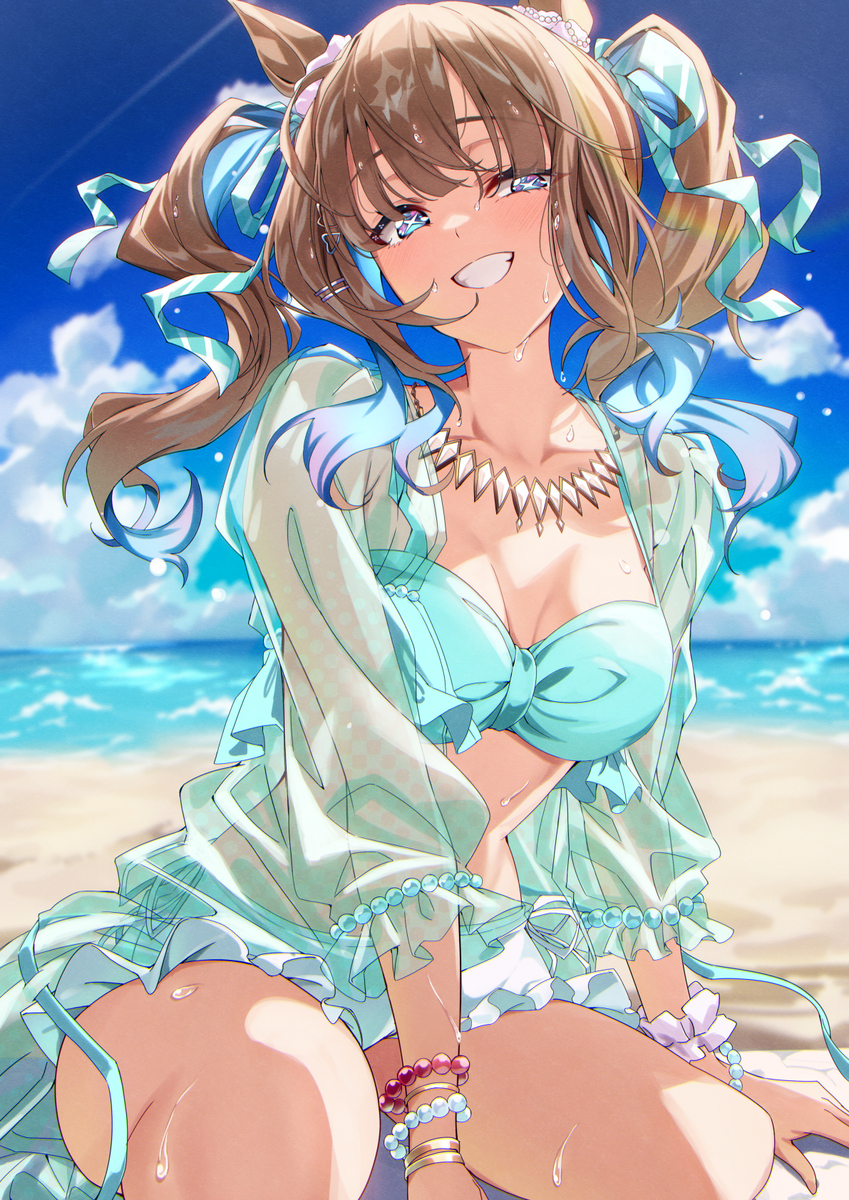 This is a pixiv picture whose title is 水着アーモンド.