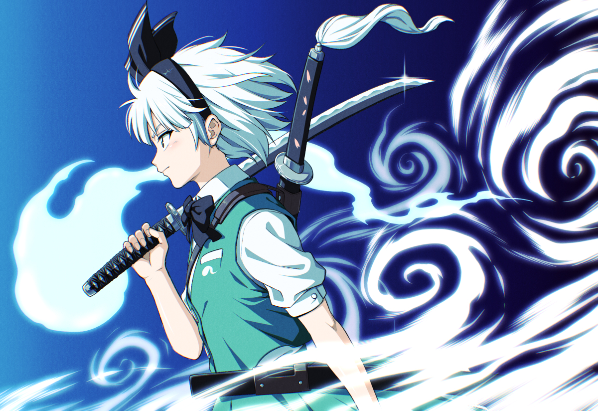 This is a pixiv picture whose title is 半人半霊.