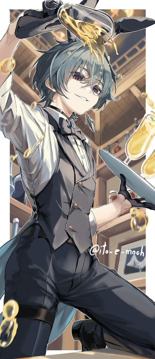 This is a pixiv picture whose title is 浴びるように飲む.