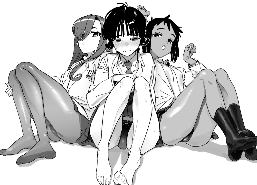 This is a pixiv picture whose title is 仲良し三人組（制服のすがた）.