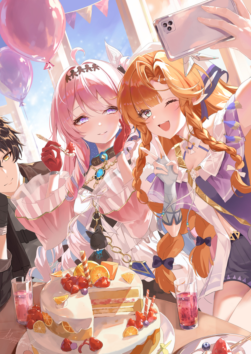 This is a pixiv picture whose title is 🎂❤.