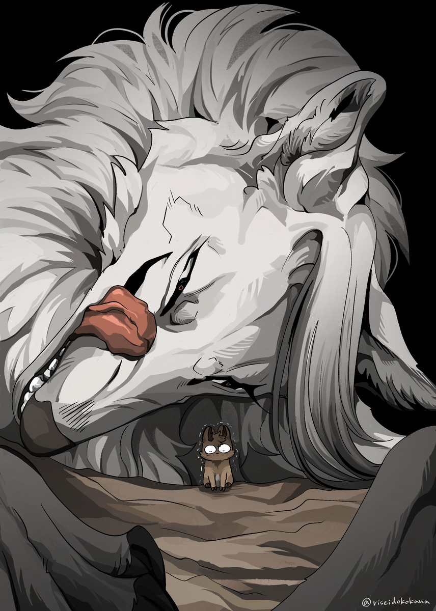 This is a pixiv picture whose title is クソデカ狼×クソザコへにょへにょ小鹿食物連鎖BL まとめ.