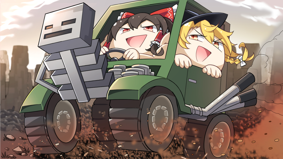 This is a pixiv picture whose title is 荒廃した町で生きる！ゆっくり達！.