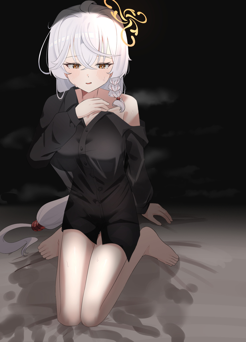 This is a pixiv picture whose title is 시트 더럽힌 에리.