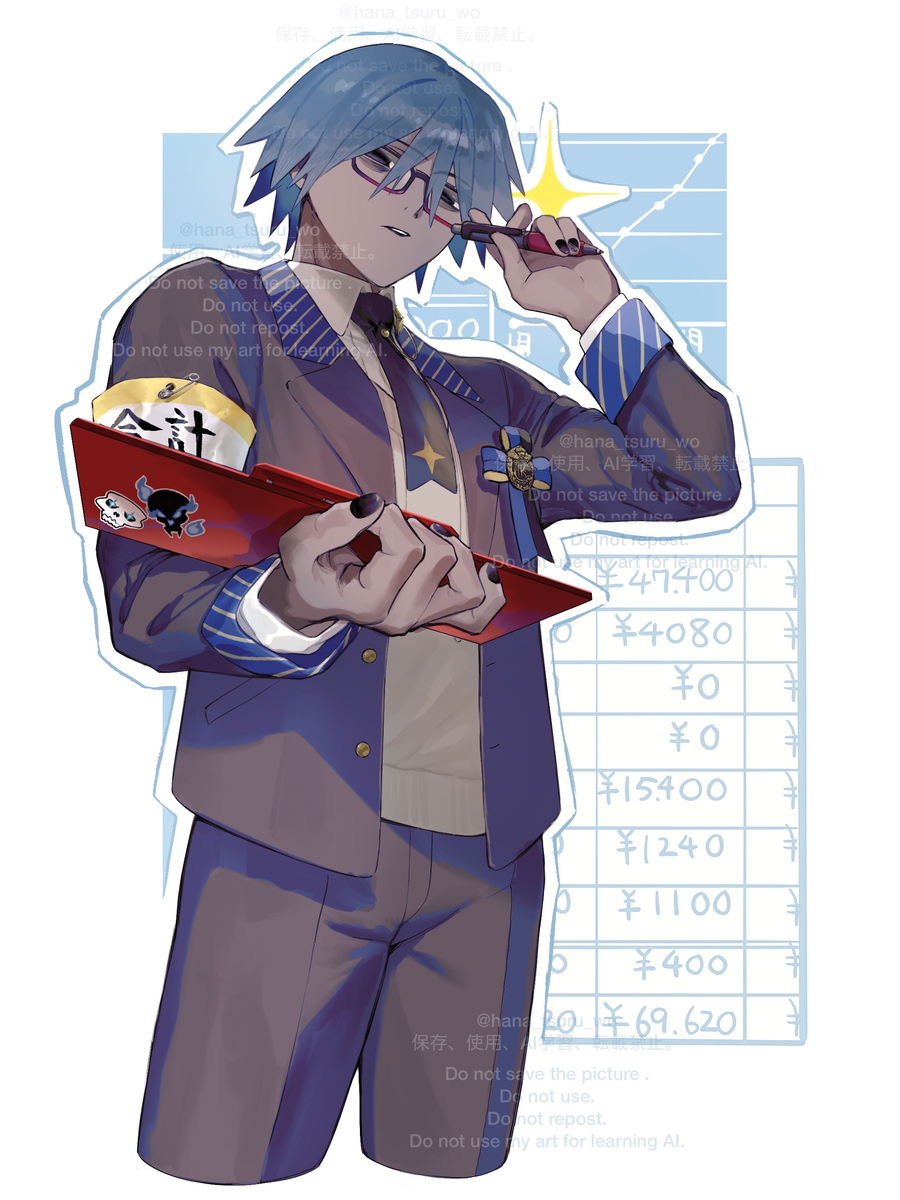 This is a pixiv picture whose title is 【skeb】フェス制服アズライールさん.