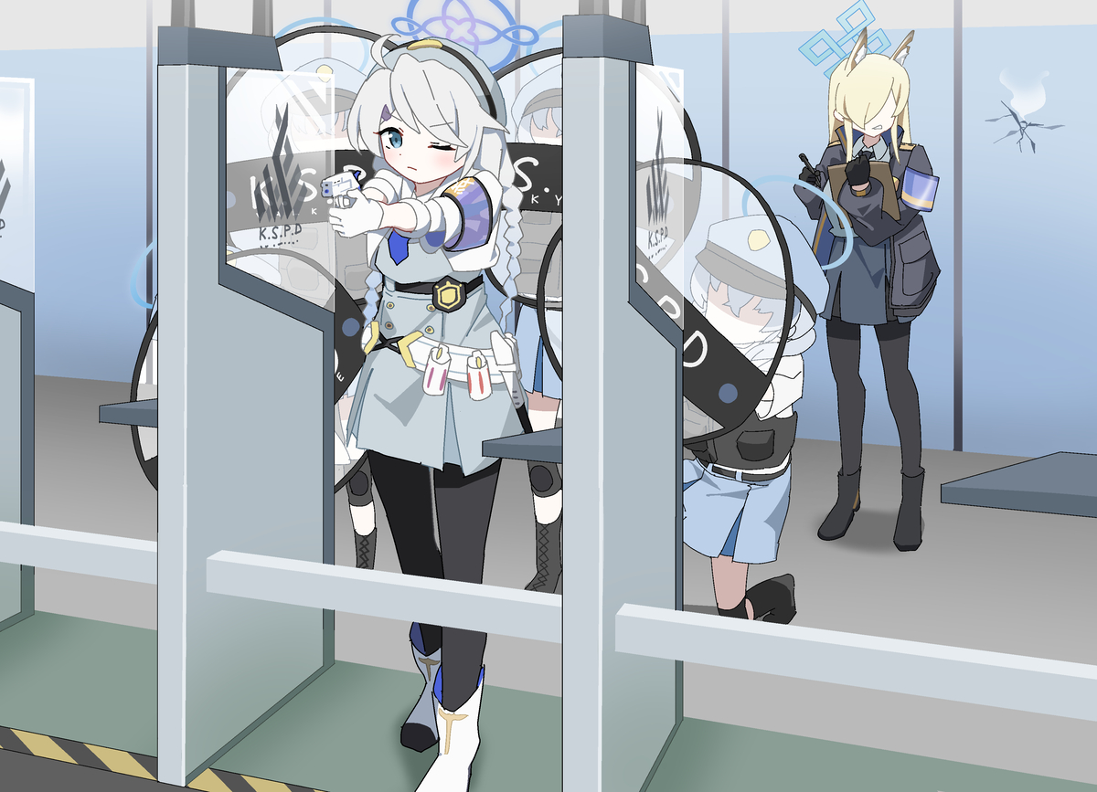 This is a pixiv picture whose title is 射撃訓練.