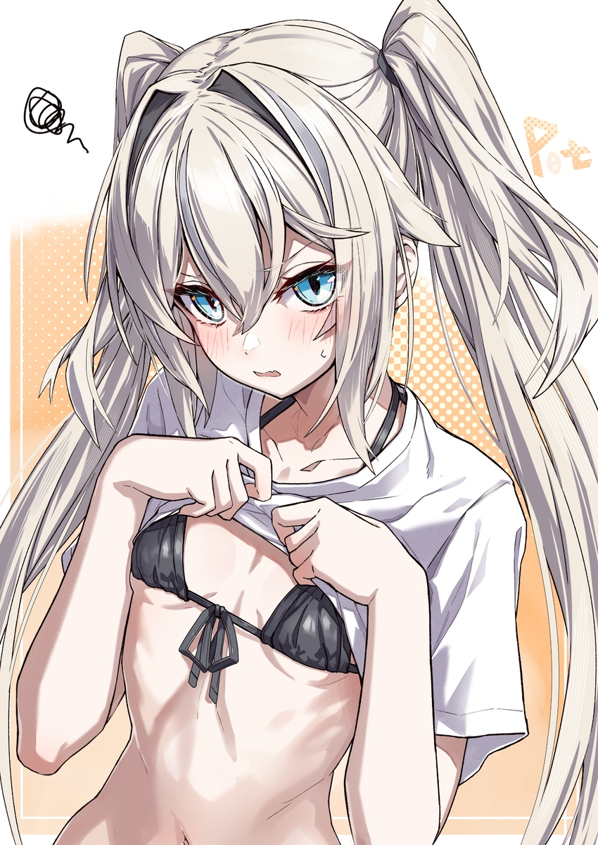 This is a pixiv picture whose title is 白金ちゃんとビキニ.