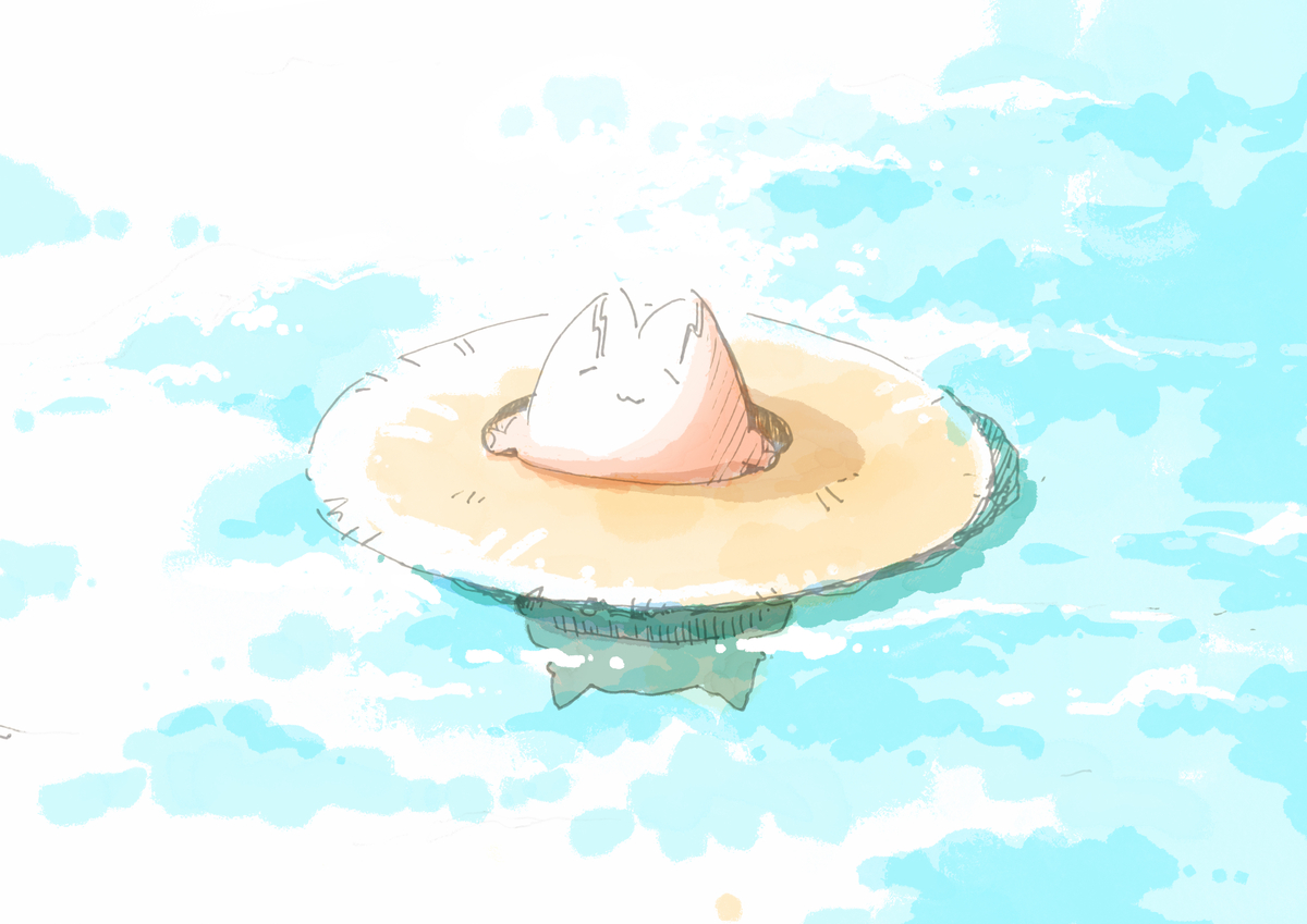 This is a pixiv picture whose title is ハベ、大海を漂う.