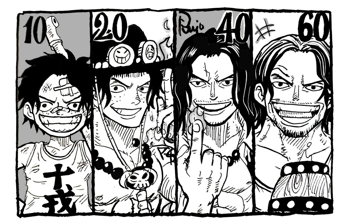 This is a pixiv picture whose title is エース年齢別.