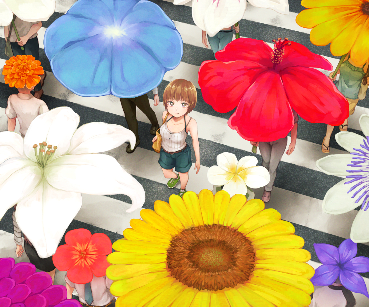 This is a pixiv picture whose title is 日向に咲く花.