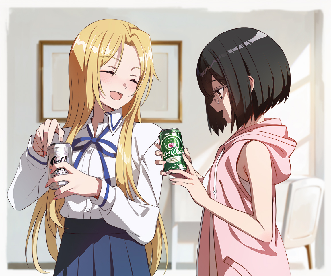 This is a pixiv picture whose title is 飲もう！.
