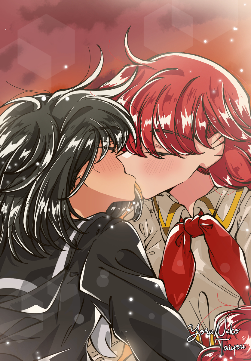 This is a pixiv picture whose title is True Love 🖤❤️.