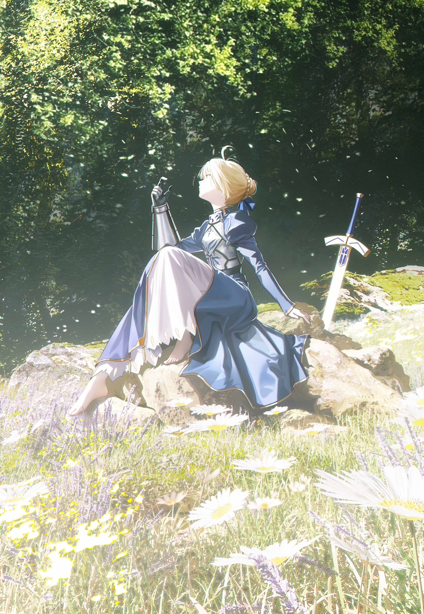 This is a pixiv picture whose title is 今はその剣を置いて.