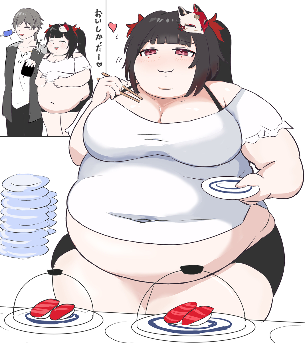 This is a pixiv picture whose title is 寿司爆食い花火ちゃん.