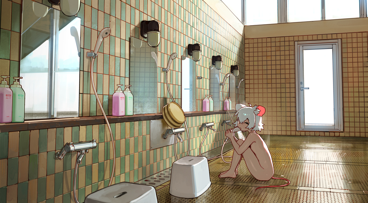 This is a pixiv picture whose title is 銭湯.