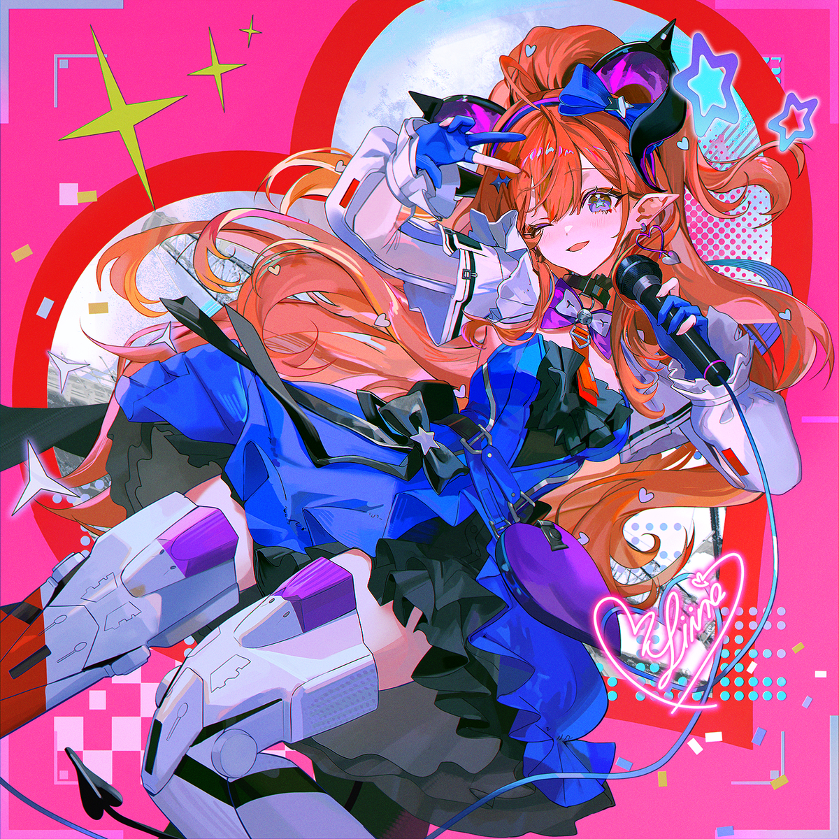 This is a pixiv picture whose title is ✌️💜.