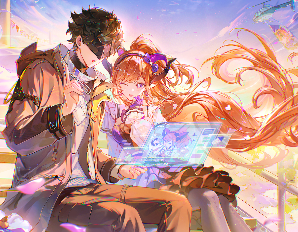 This is a pixiv picture whose title is リーノ&管理人😈🤍.