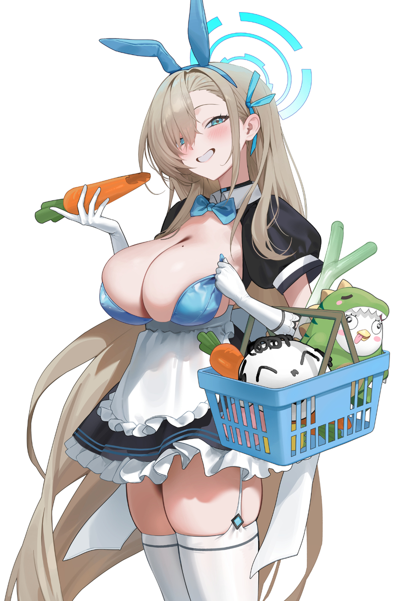 This is a pixiv picture whose title is Bunny Maid Asuna💙.