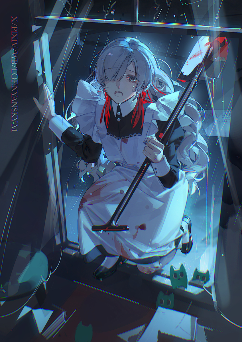 This is a pixiv picture whose title is 雷雨.