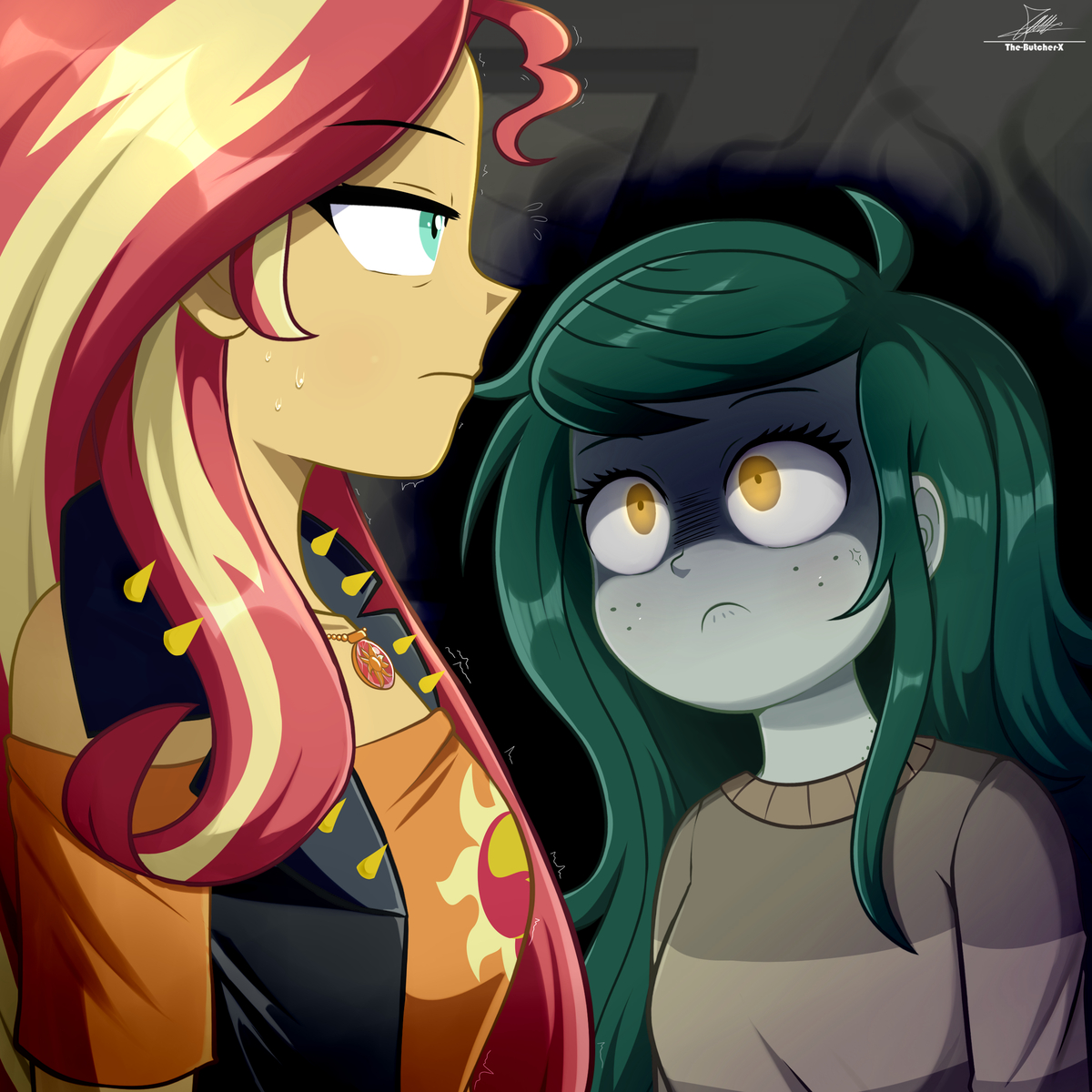 This is a pixiv picture whose title is .:Killer Stare:. (EqG).
