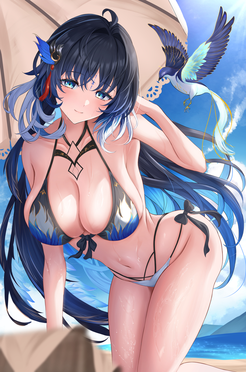 This is a pixiv picture whose title is 水着秧秧.