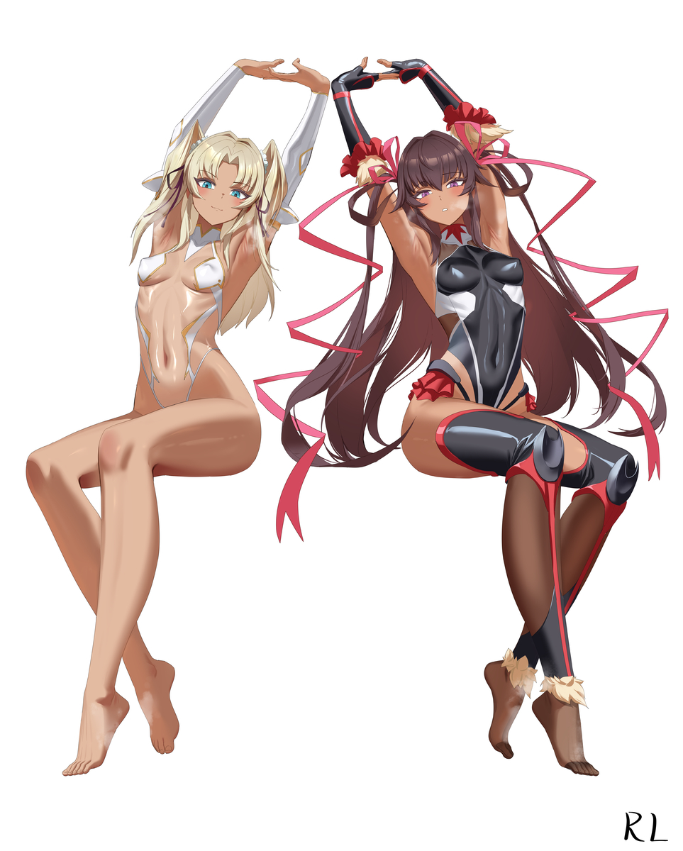 This is a pixiv picture whose title is 平板双胞胎.