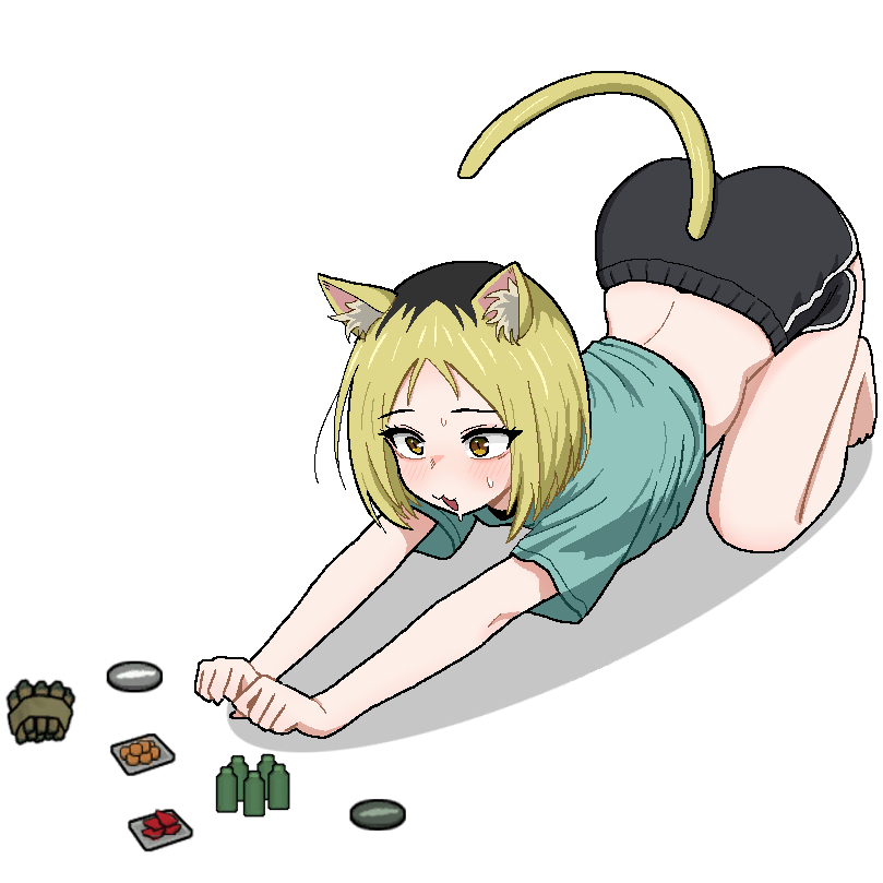 This is a pixiv picture whose title is 고양이 가죽 소파 (걸작).