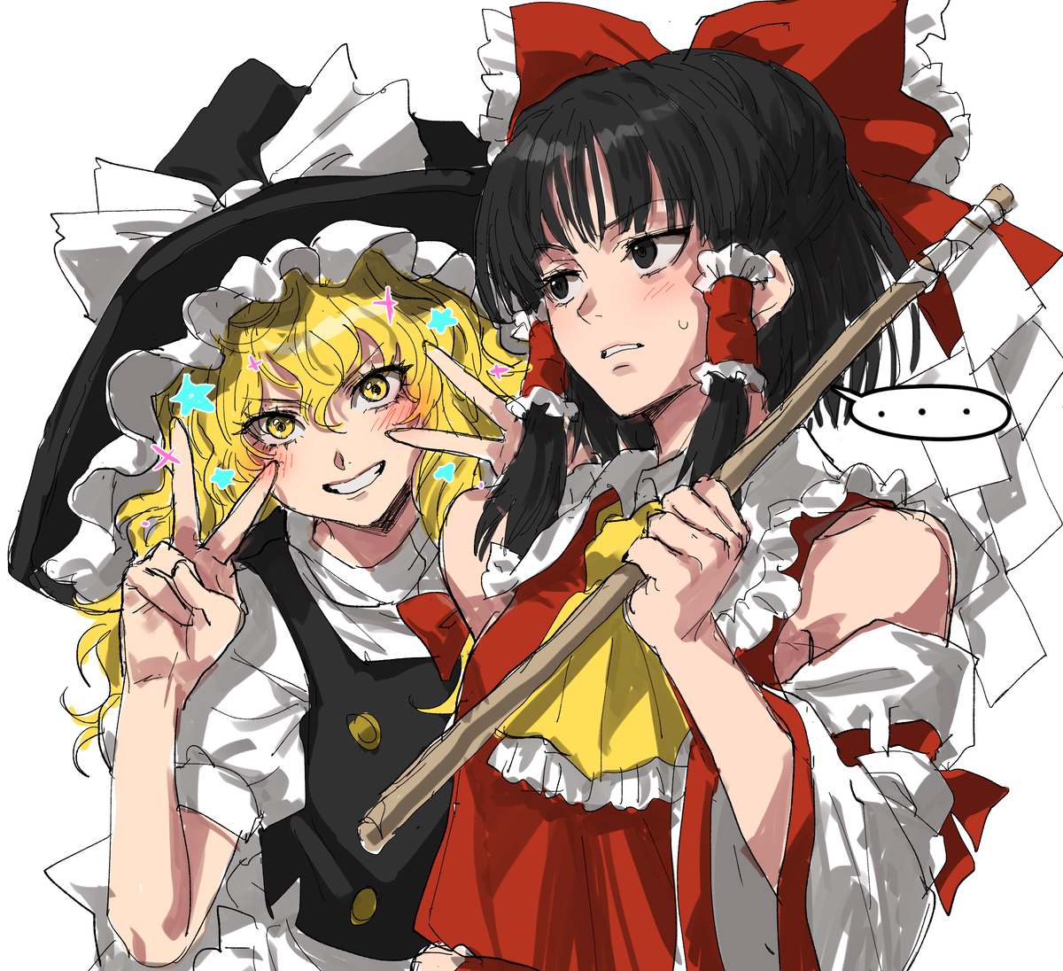 This is a pixiv picture whose title is レイマリ.