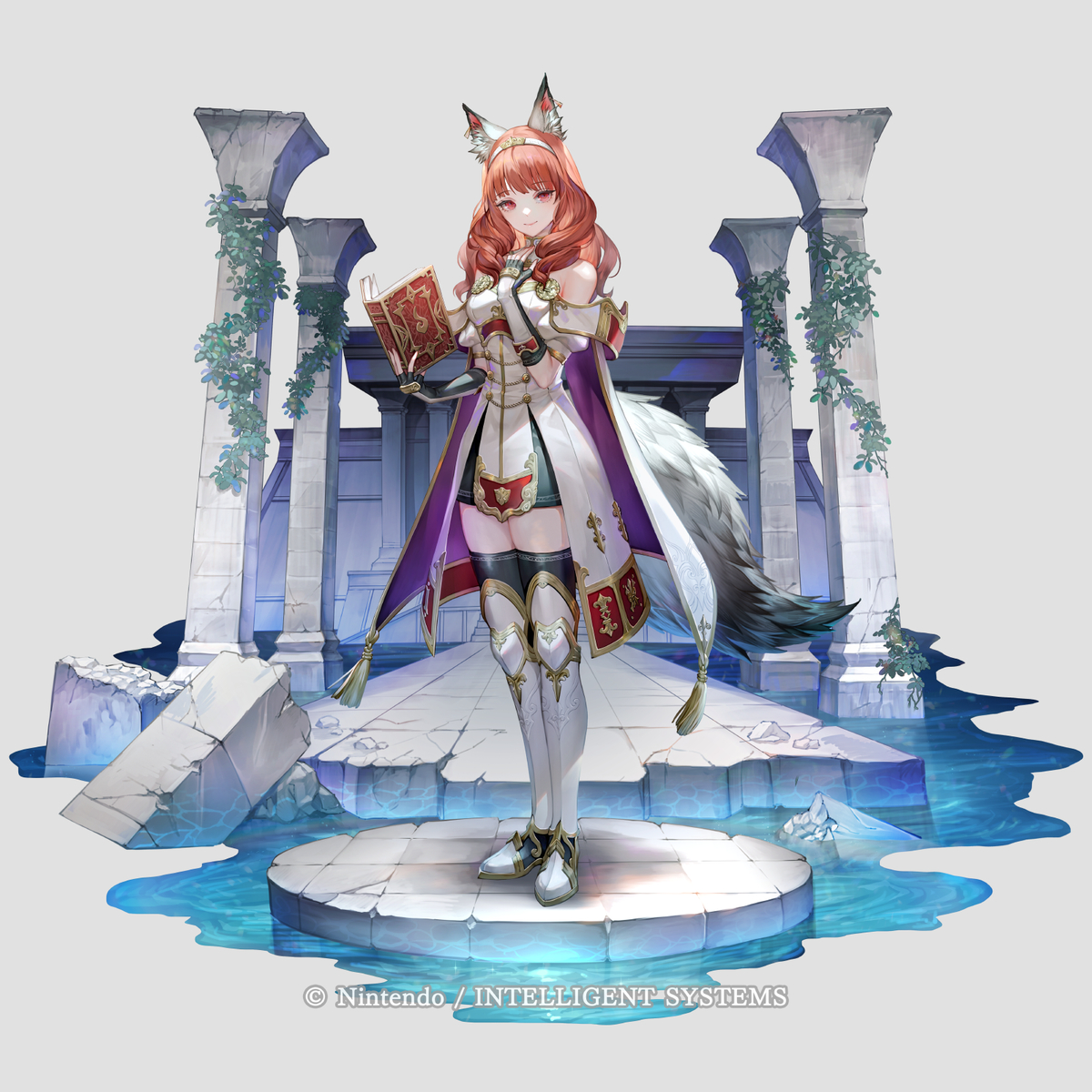 This is a pixiv picture whose title is 【仕事絵】FEシャドウズ『慈愛の共鳴者 セリカ』.