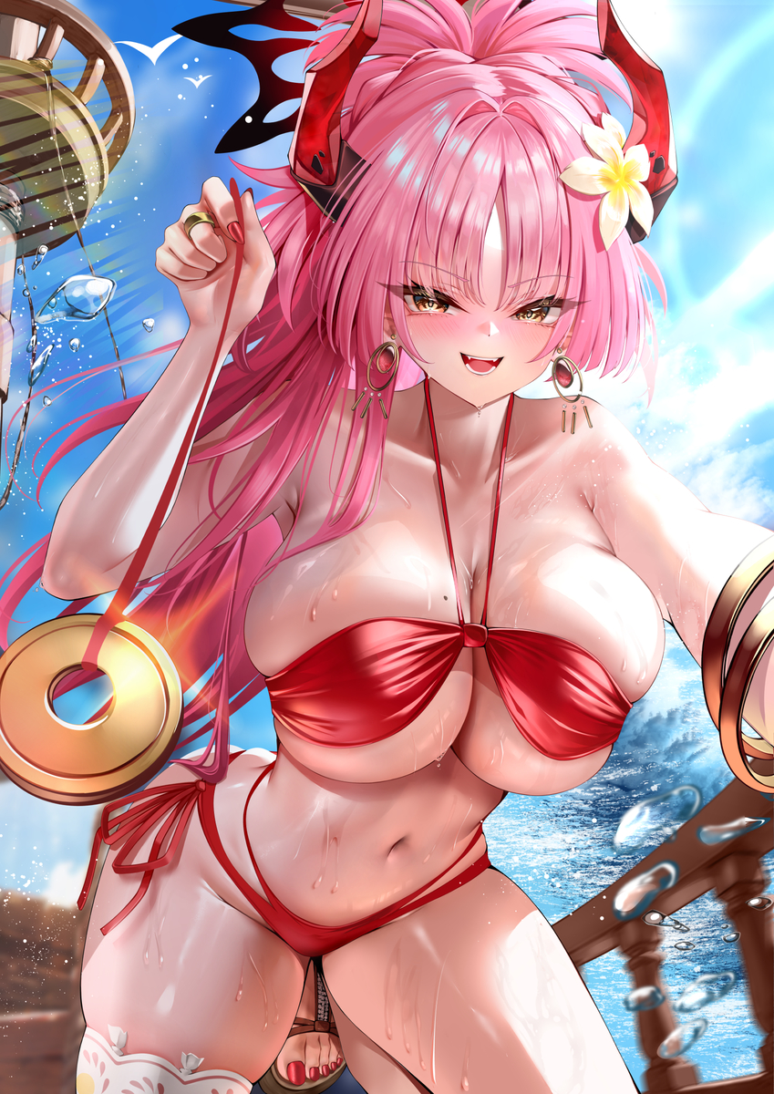 This is a pixiv picture whose title is 水着サツキ.