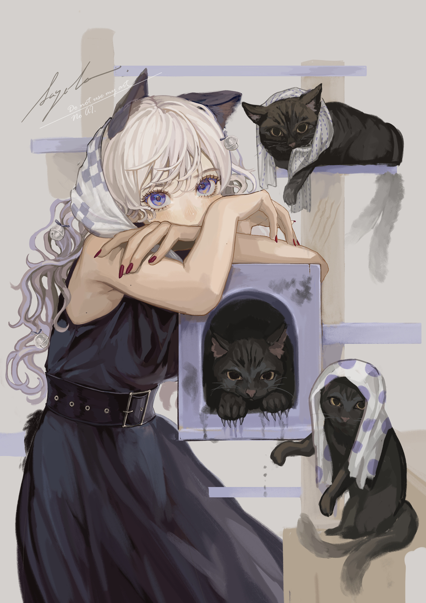 This is a pixiv picture whose title is 猫（？）🐈‍⬛.