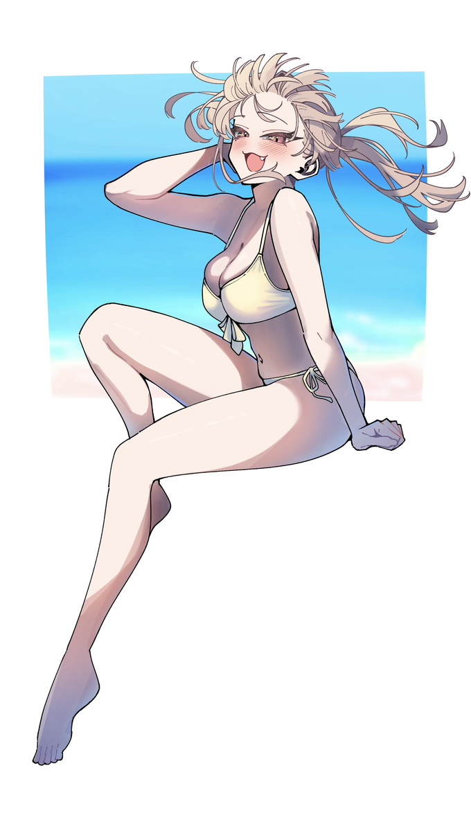 This is a pixiv picture whose title is 水着亜麻ちゃん.