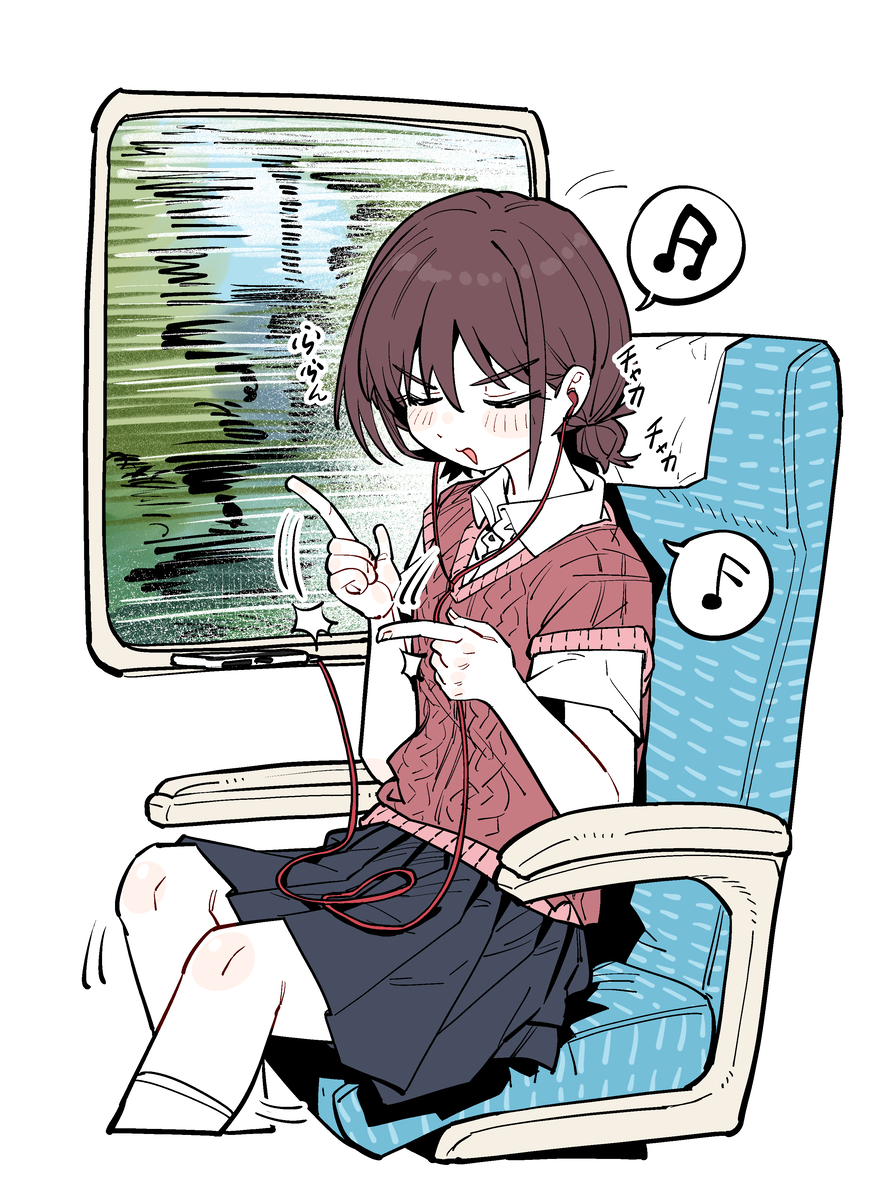 This is a pixiv picture whose title is リズムに乗っている仁菜.
