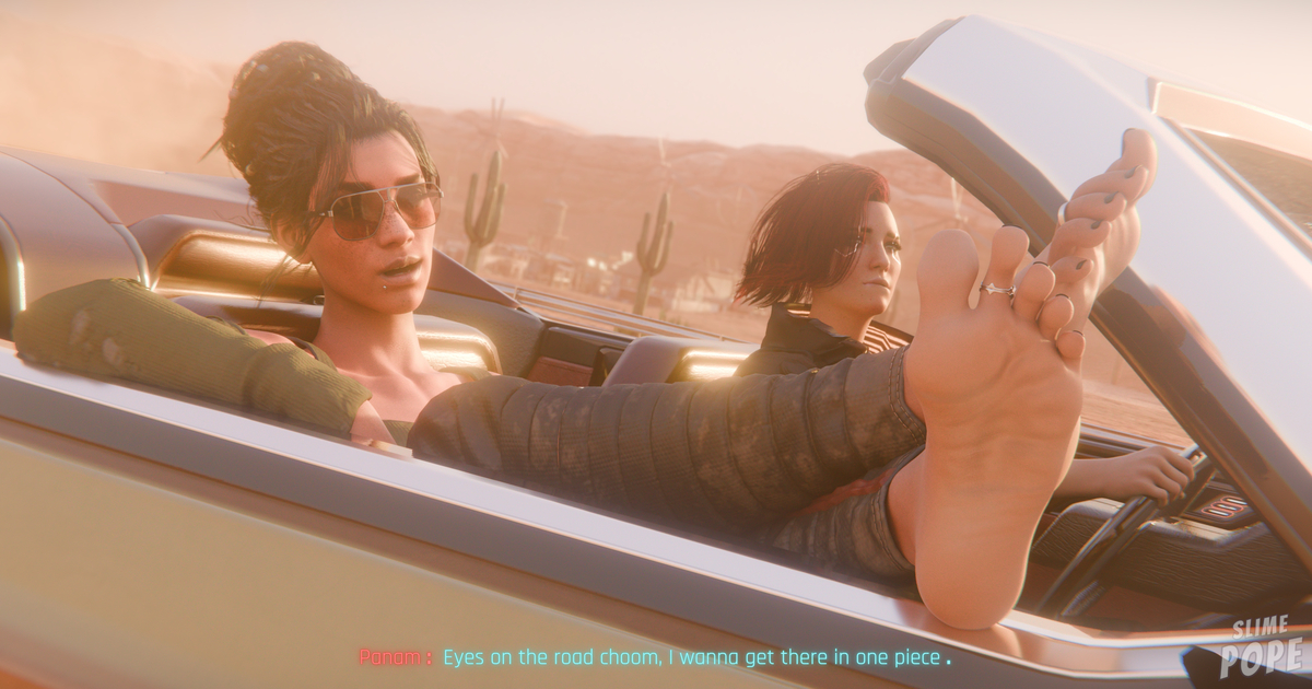 This is a pixiv picture whose title is Panam x V Road Trip (Commission).