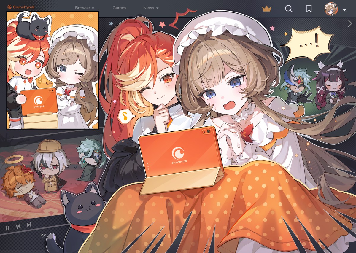 This is a pixiv picture whose title is 📺✨🥺🧡.
