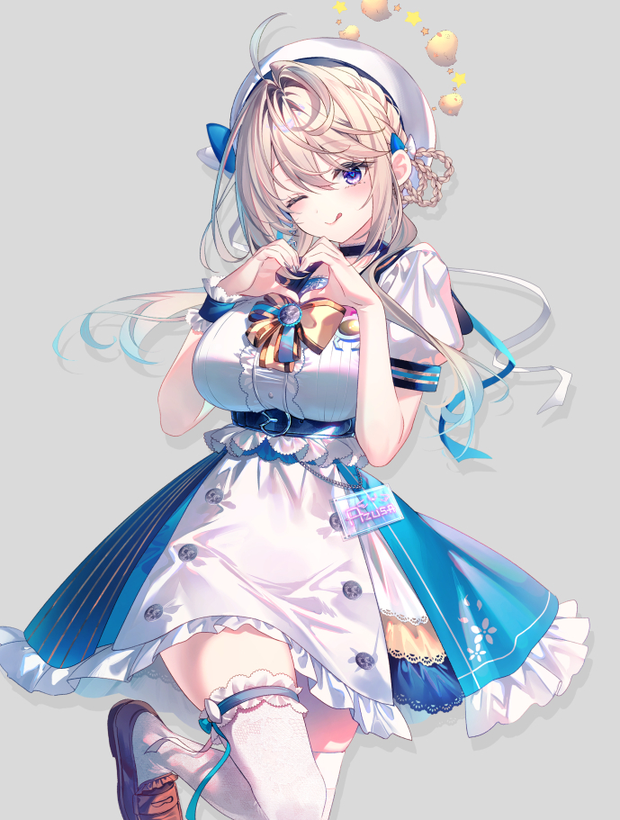 This is a pixiv picture whose title is あじゅ🫶🩵.